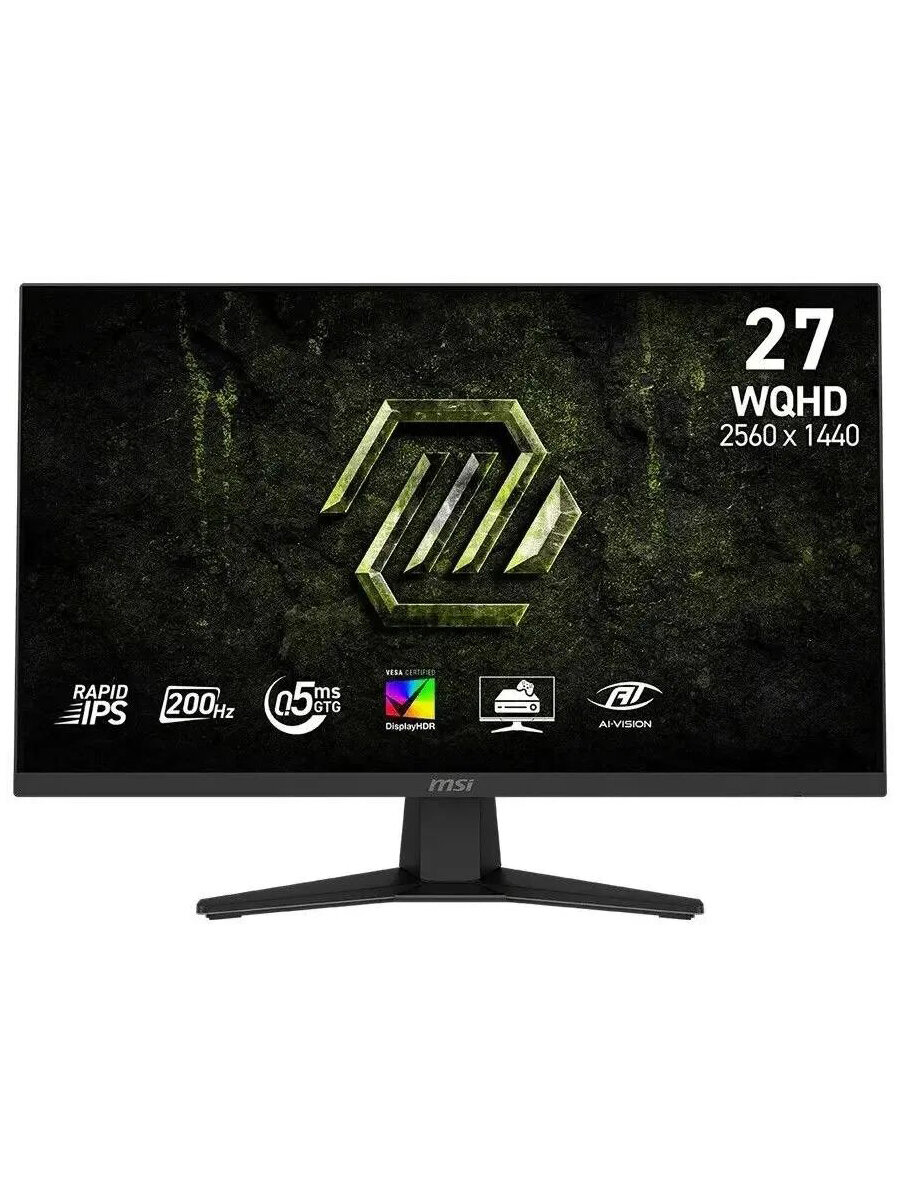 Монитор MSI MAG 274QF E20 (9S6-3CE41H-095) 27", 16:9, IPS, 0,5мс, 300кд, 200Гц, 2хHDMI, 1хDP, черный