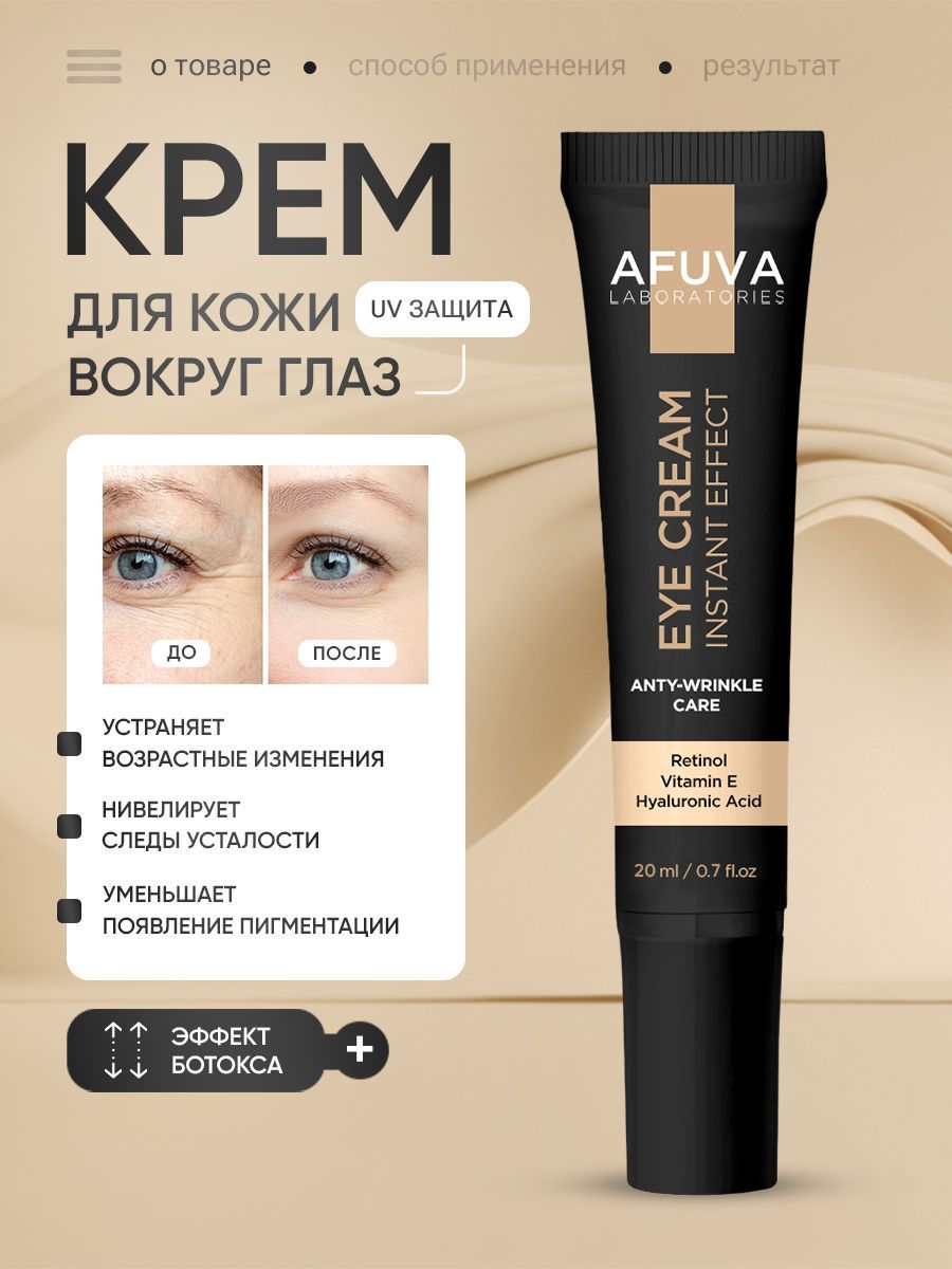 Крем для век антивозрастной AFUVA, крем для кожи вокруг глаз, 20 ml