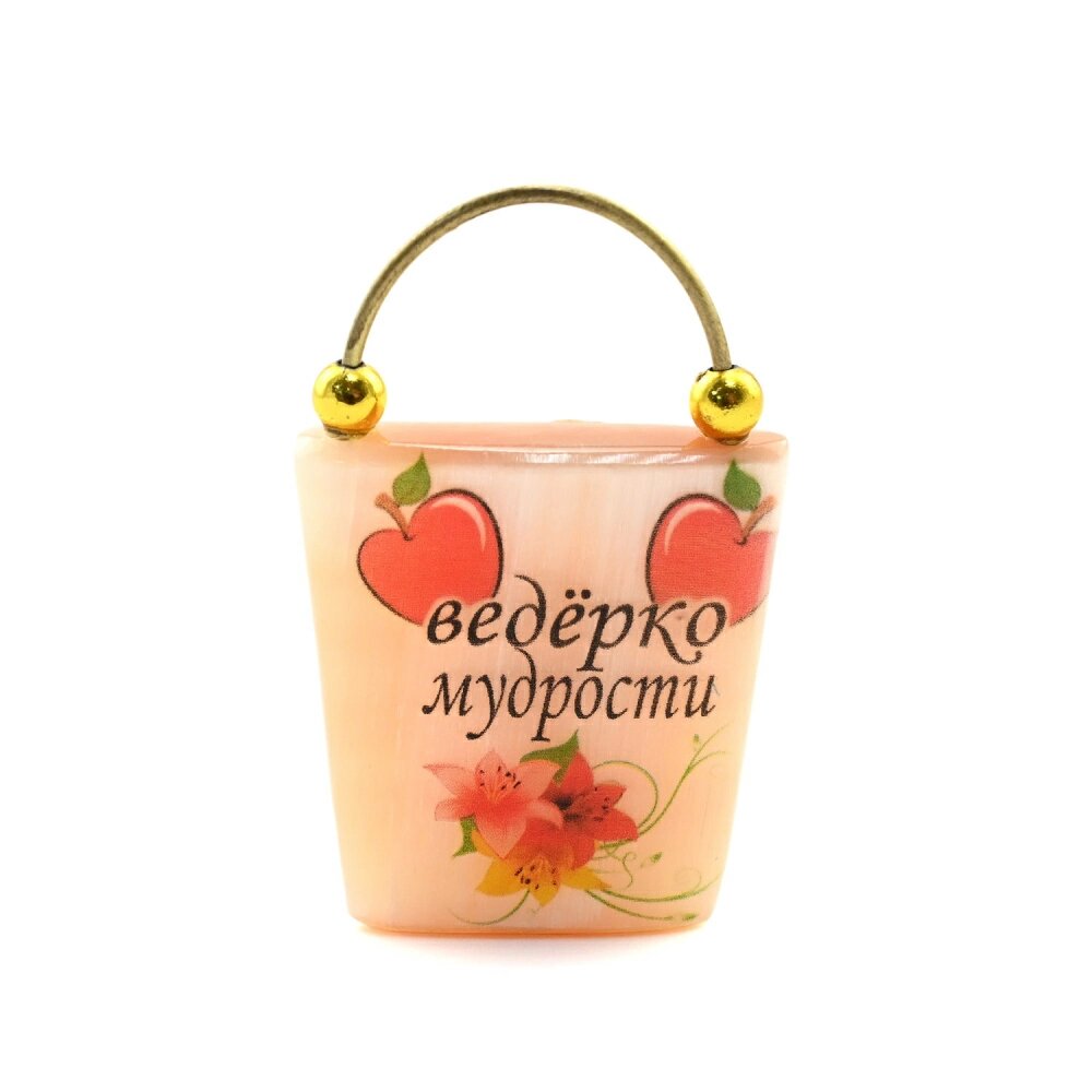 Магнит из селенита "Ведёрко Мудрости", 38*65мм