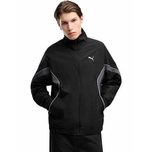 фото Олимпийка puma sport relaxed woven track jacket, размер s, , черный