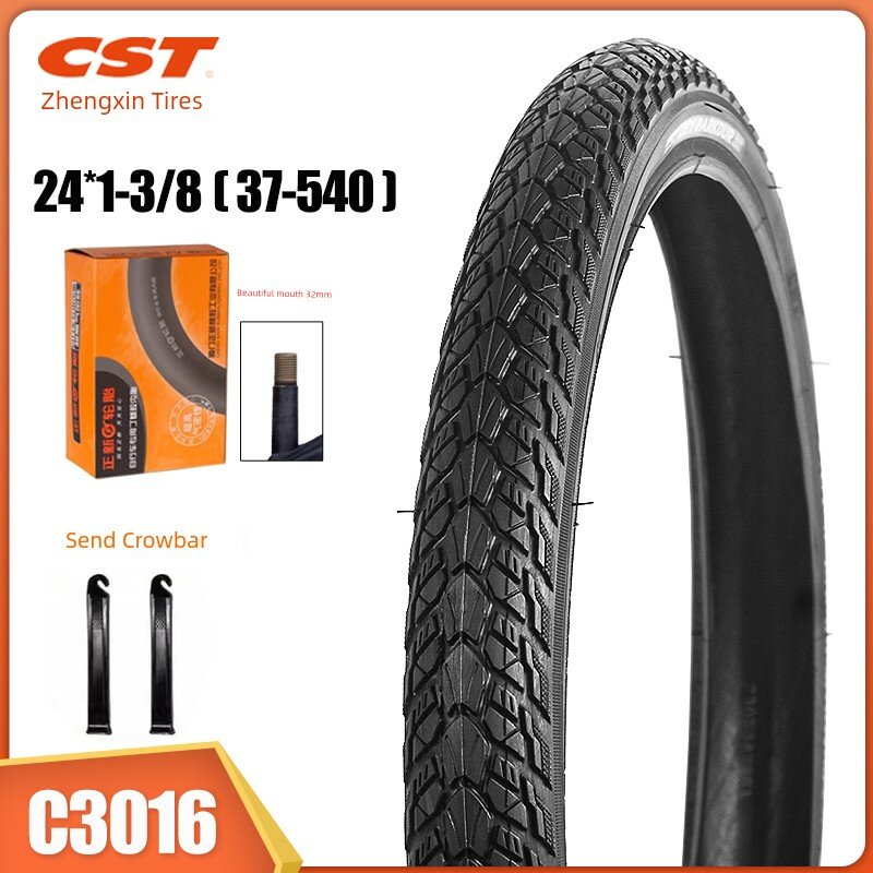 Zhengxin 24-дюймовая горная велосипедная шина 24x1-3/8 дюйма ширина с американским клапаном 32 мм, включая шинный рычаг