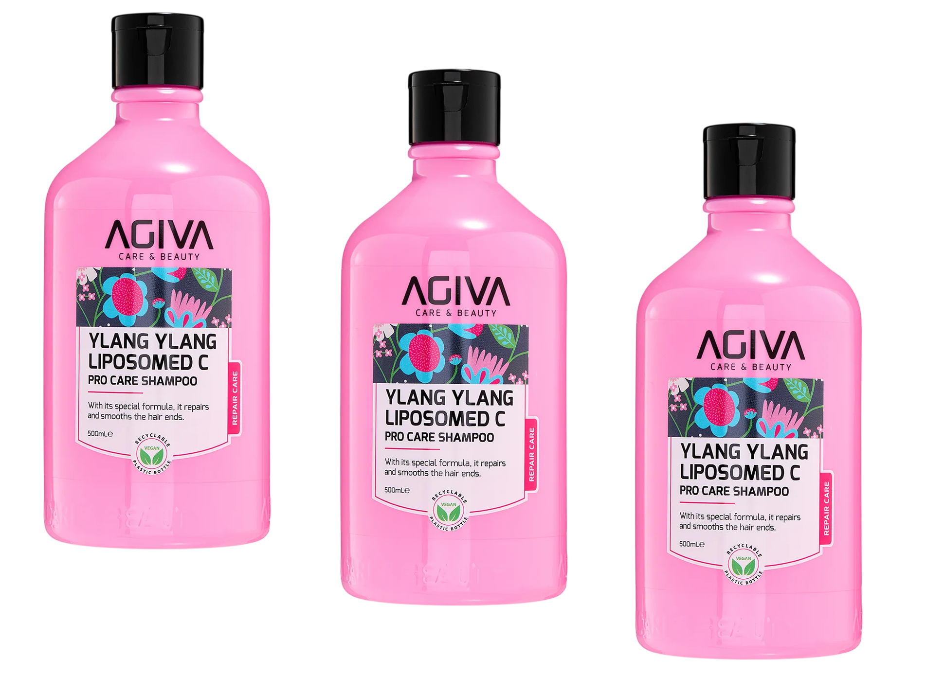 Шампунь Аgİva для волос Ylang Ylang Lipozom c Pro Care 500мл 3шт