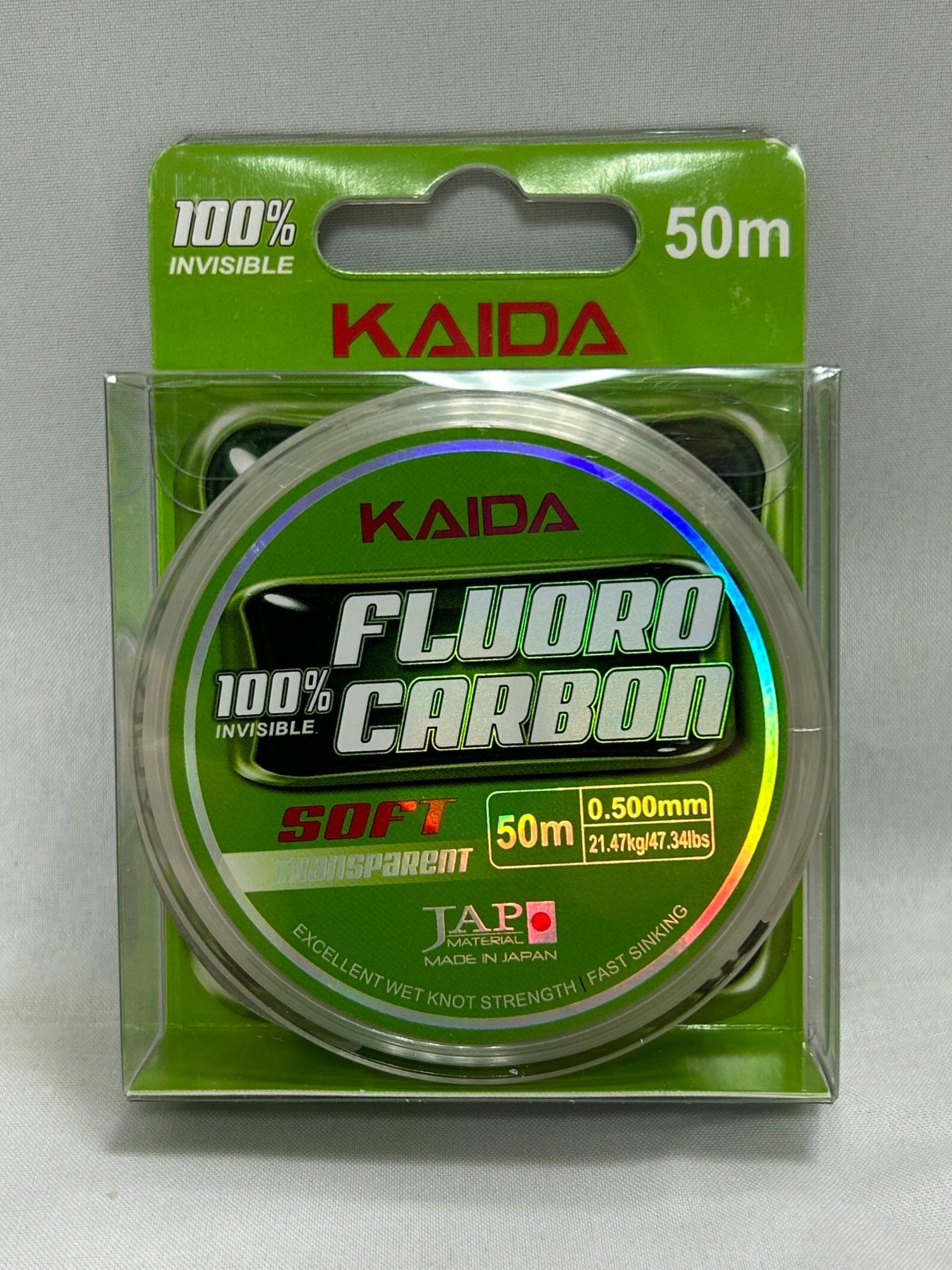 Леска флюорокарбоновая KAIDA FLUOROCARBON SOFT 0,50 мм - 21,47 кг, 50 м