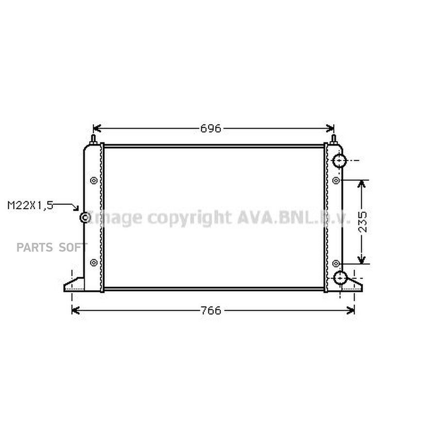 Радиатор охлаждения от официального дистрибьютора, AVA, артикул VNA2134