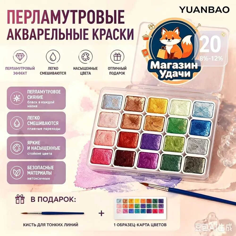 Краски акварельные 1 шт, 30 мл./ 44 г.