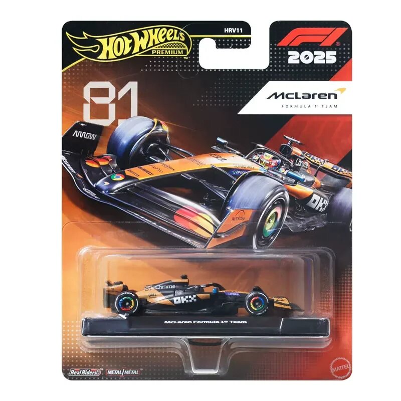 Коллекционная модель автомобиля Hot Wheels Премиум F1 Racing Car Золотой лейбл 2025 No.81