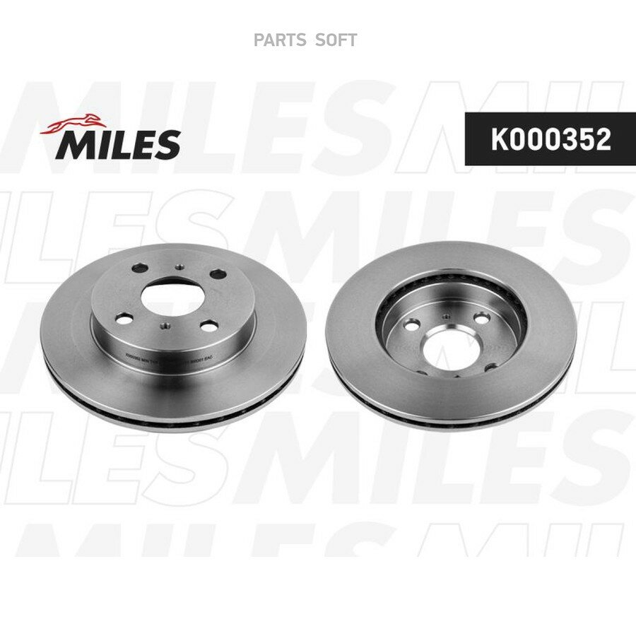 Диск тормозной передний D235мм. вентилируемый TOYOTA YARIS 1.0-1.4 99- (TRW DF4112) K000352 2шт MILES K000352 MILES K000352