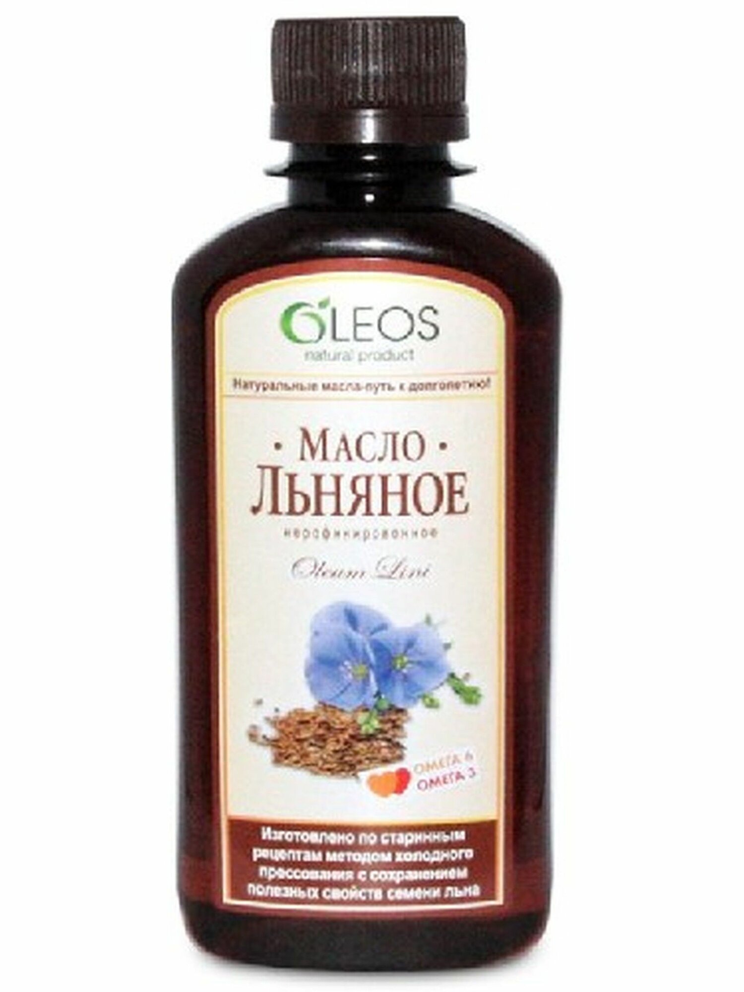 Льняное Масло жид Олеос Нерафинированное 500мл