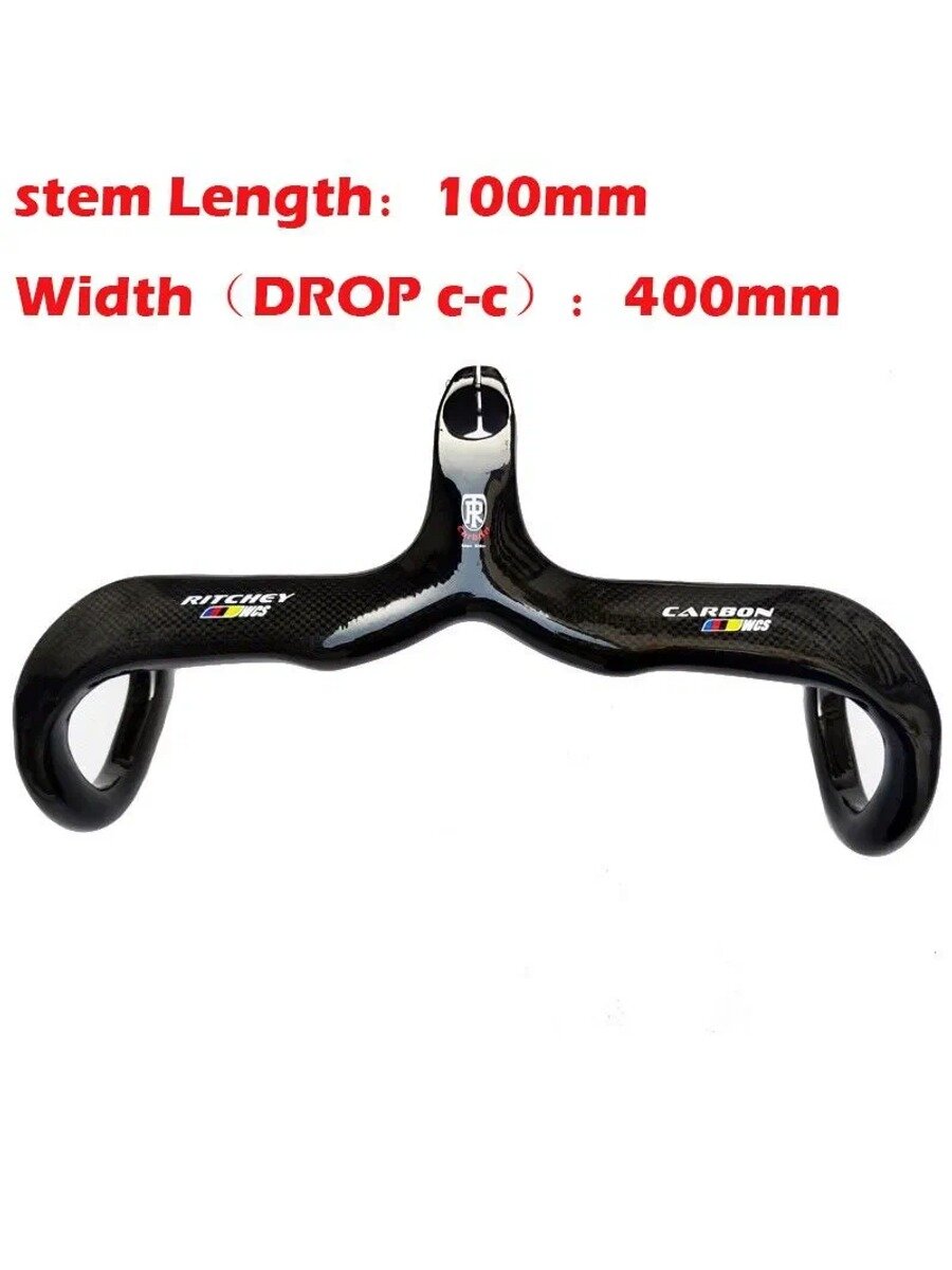 RITCHEY WCS 3K Глянцевый полностью карбоновый интегрированный руль для шоссейного велосипеда, изогнутые рули