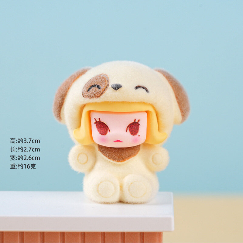 Новые 2025years Plush Velvet Pajama Party Resin Figurine Desktop Ornament Cute Animal Statue Office Decor Molly Dog