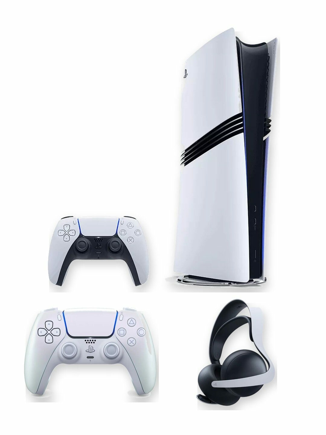 Игровая приставка Sony PlayStation 5 Pro 2 ТБ без дисковода, белая, японская версия + 2-й геймпад DualSense Chroma Pearl + гарнитура Pulse Elite