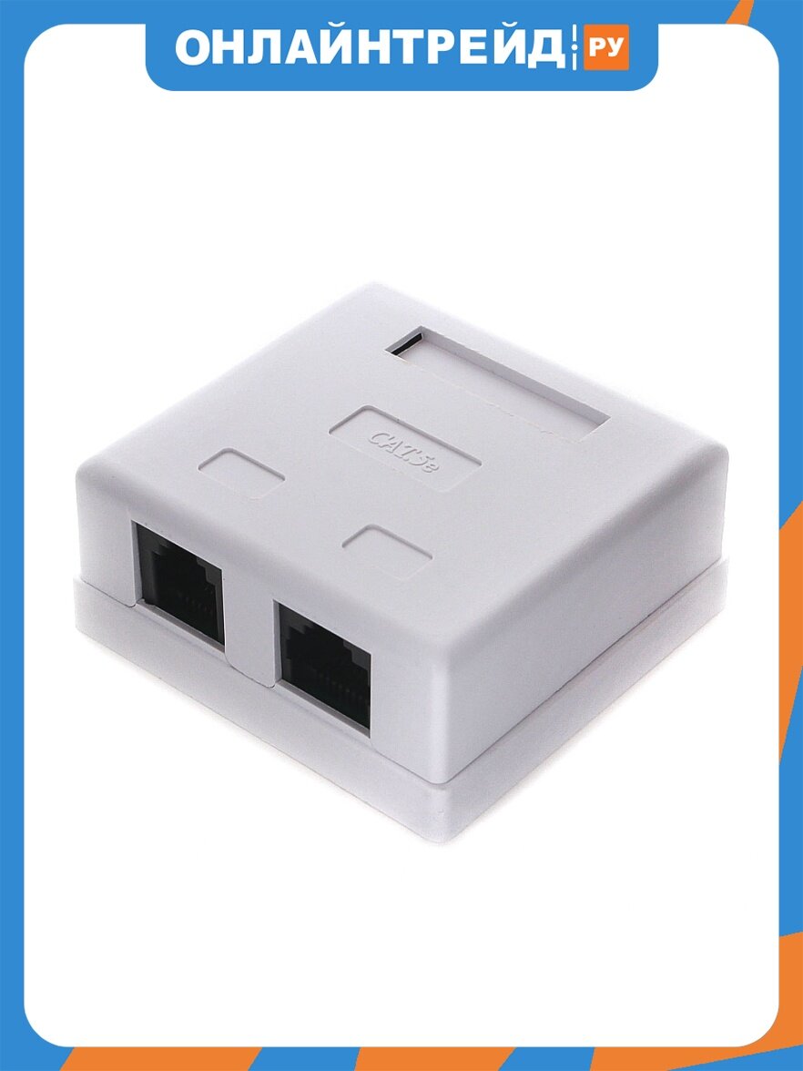 Розетка Cablexpert RJ45+RJ11 кат.5e UTP внешняя 2 порта, NA-TA/1, 110&Krone