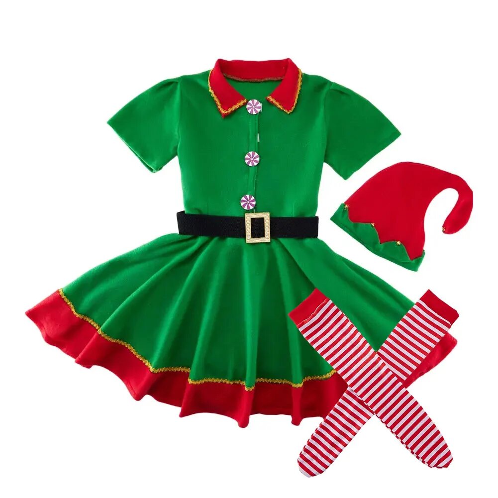 Детский костюм эльфа зеленый, 120см, ELF UNIFORM 02