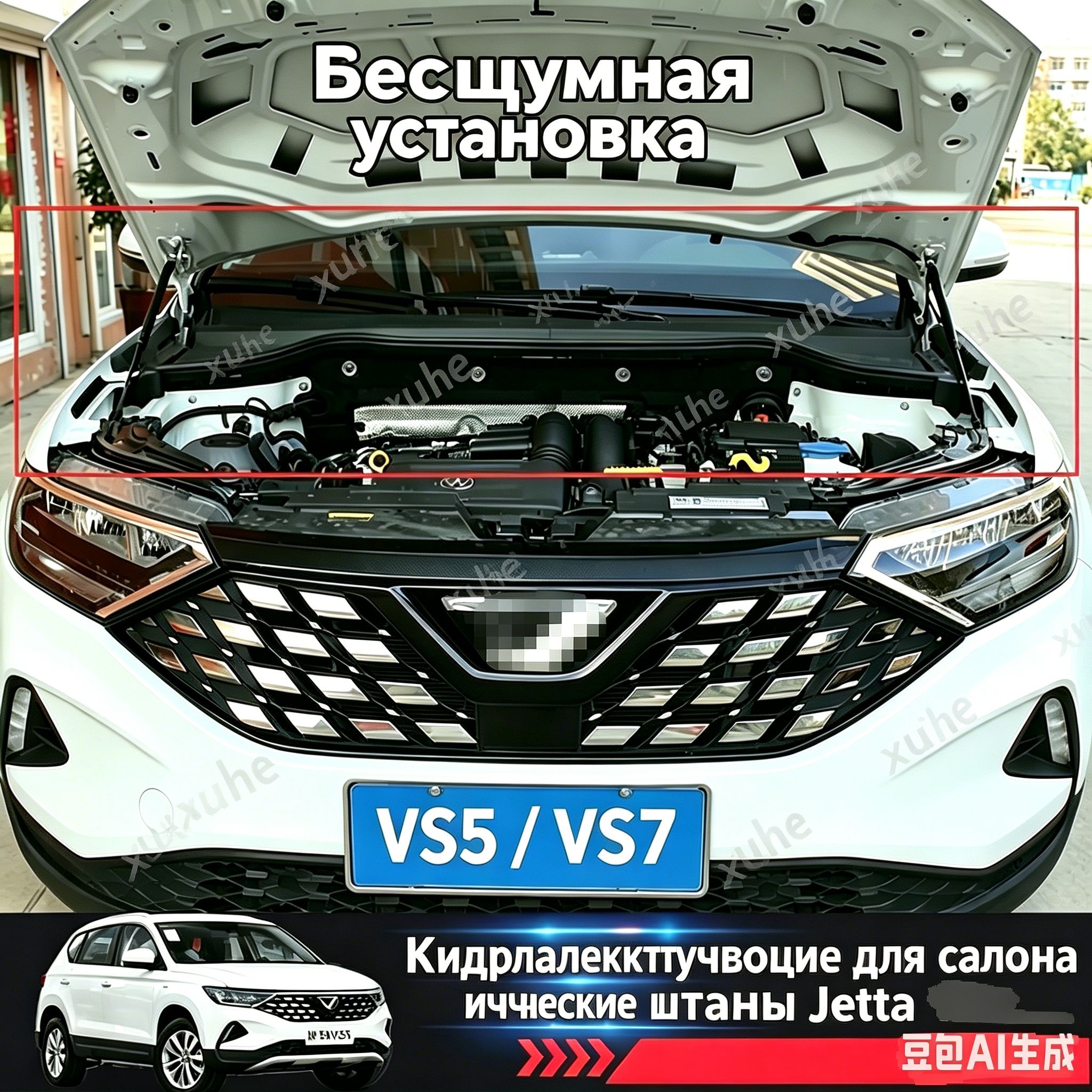 Газовые упоры/амортизаторы капота для Джетта VS5 VS7 2020-2026, передние газлифты капота, набор 2 шт, без сверления при монтаже