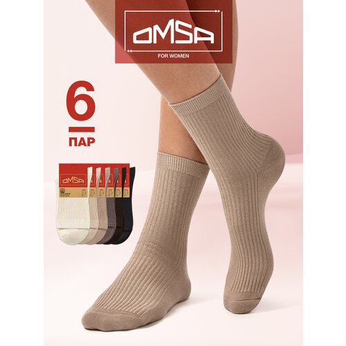 фото Носки omsa omsa eco 257 (набор 6 пар), комплект, 6 пар, размер 35-38, мультиколор