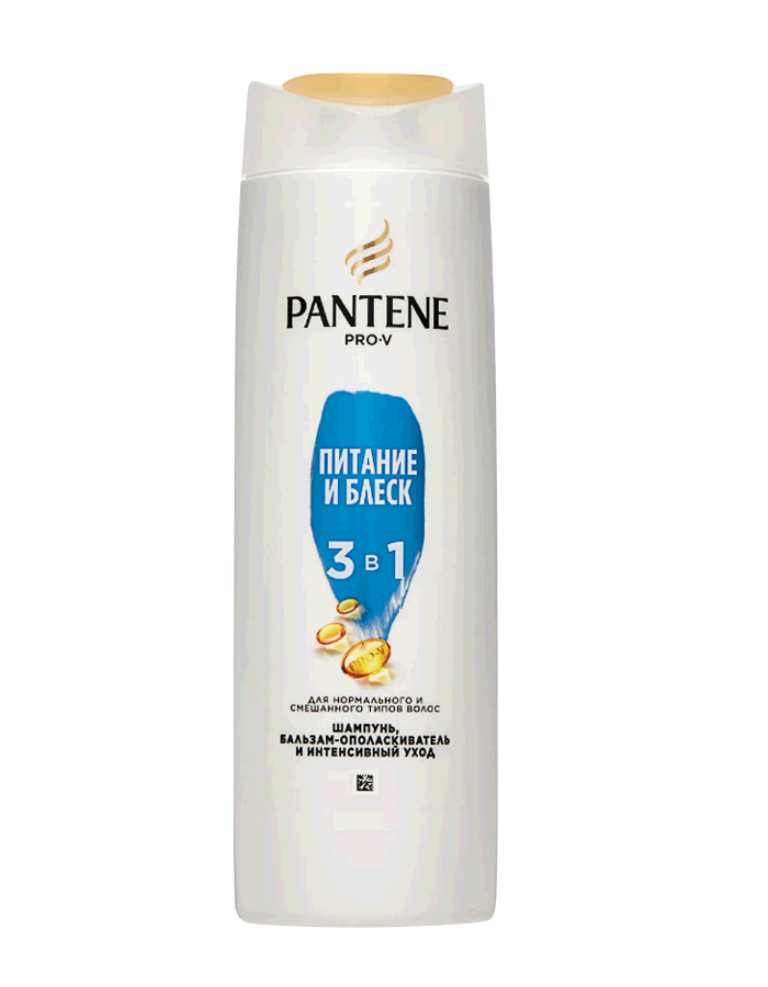 Pantene Pro-v Питание И Блеск Шампунь, бальзам-ополаскиватель и интенсивный уход 3 в 1 для нормальных и смешанных волос 360 мл.