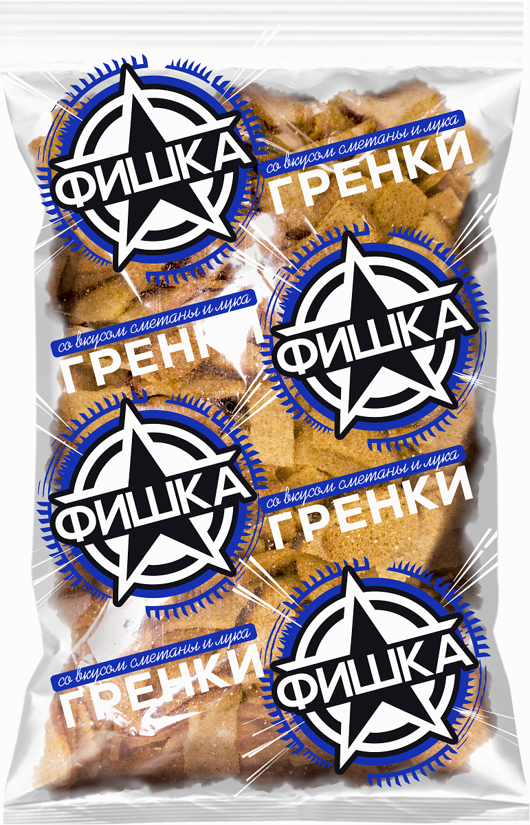 Упаковка из 12 штук Гренки "Фишка" сметана с луком 500г