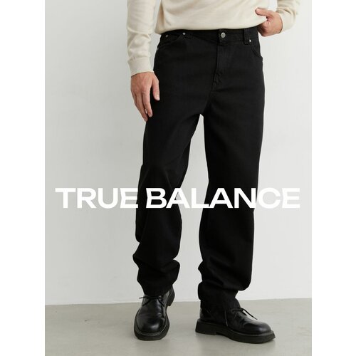 фото Джинсы широкие true balance, размер 48-50, черный