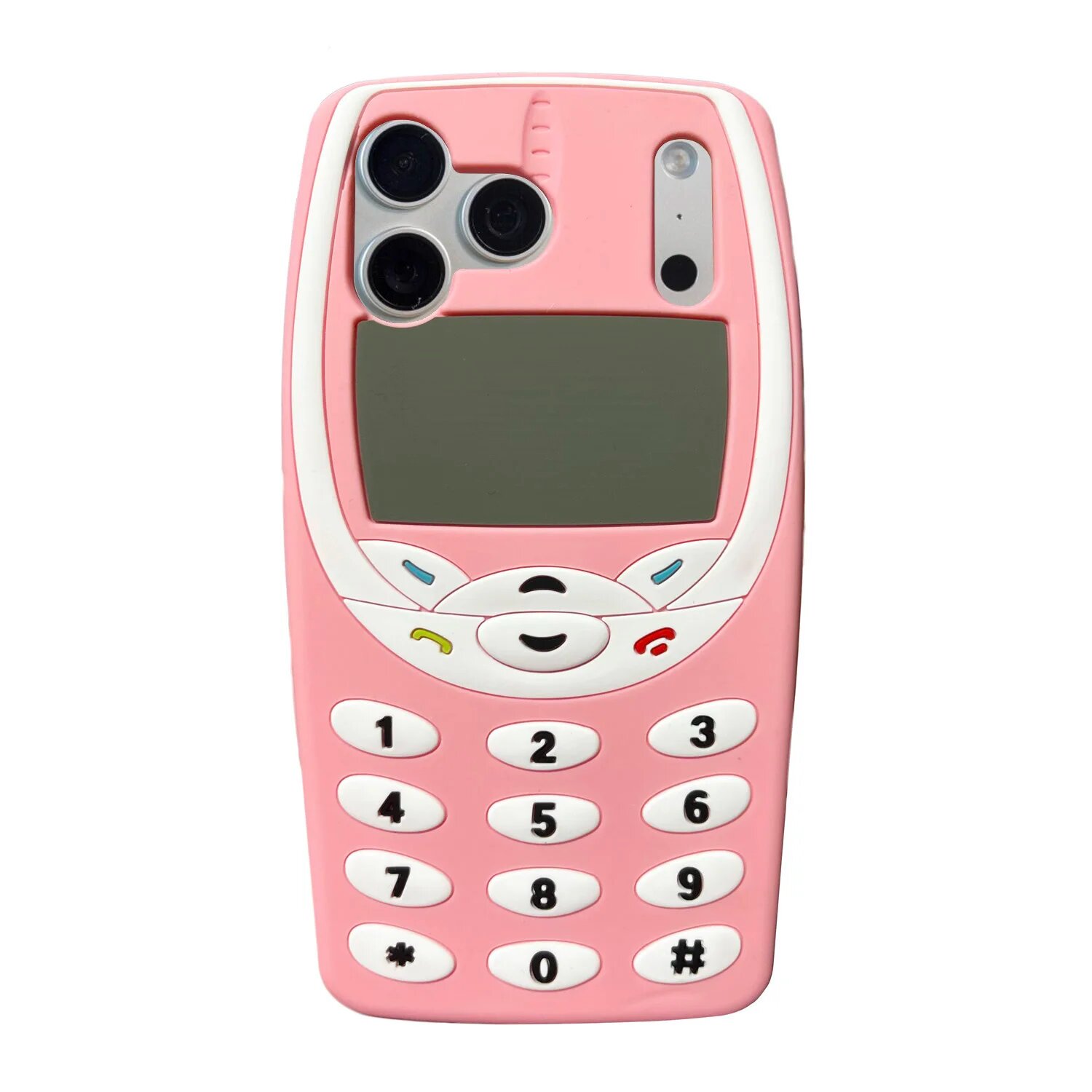 Чехол iPhone17 Про Макс Silicone Pink Old Phone