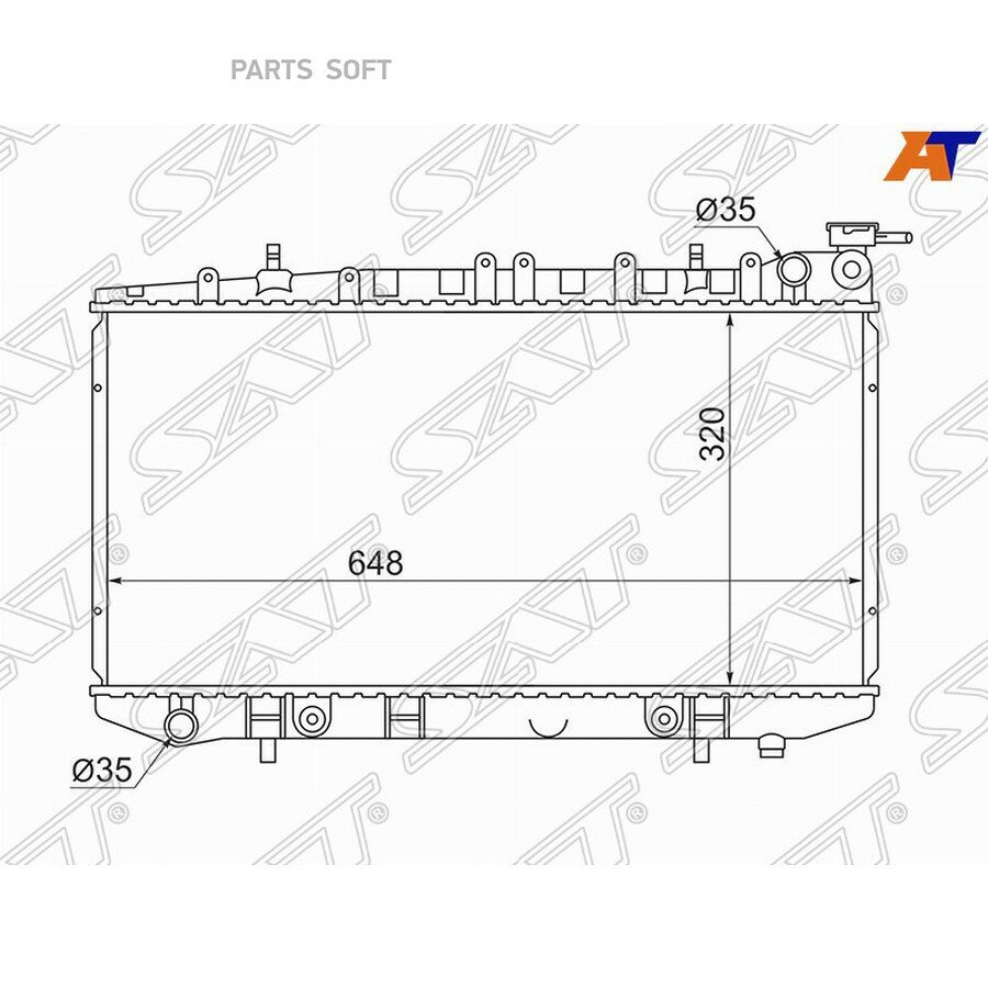 Радиатор Nissan AD 90-99 / Presea 90-99 от официального дистрибьютора, SAT, артикул NS000114