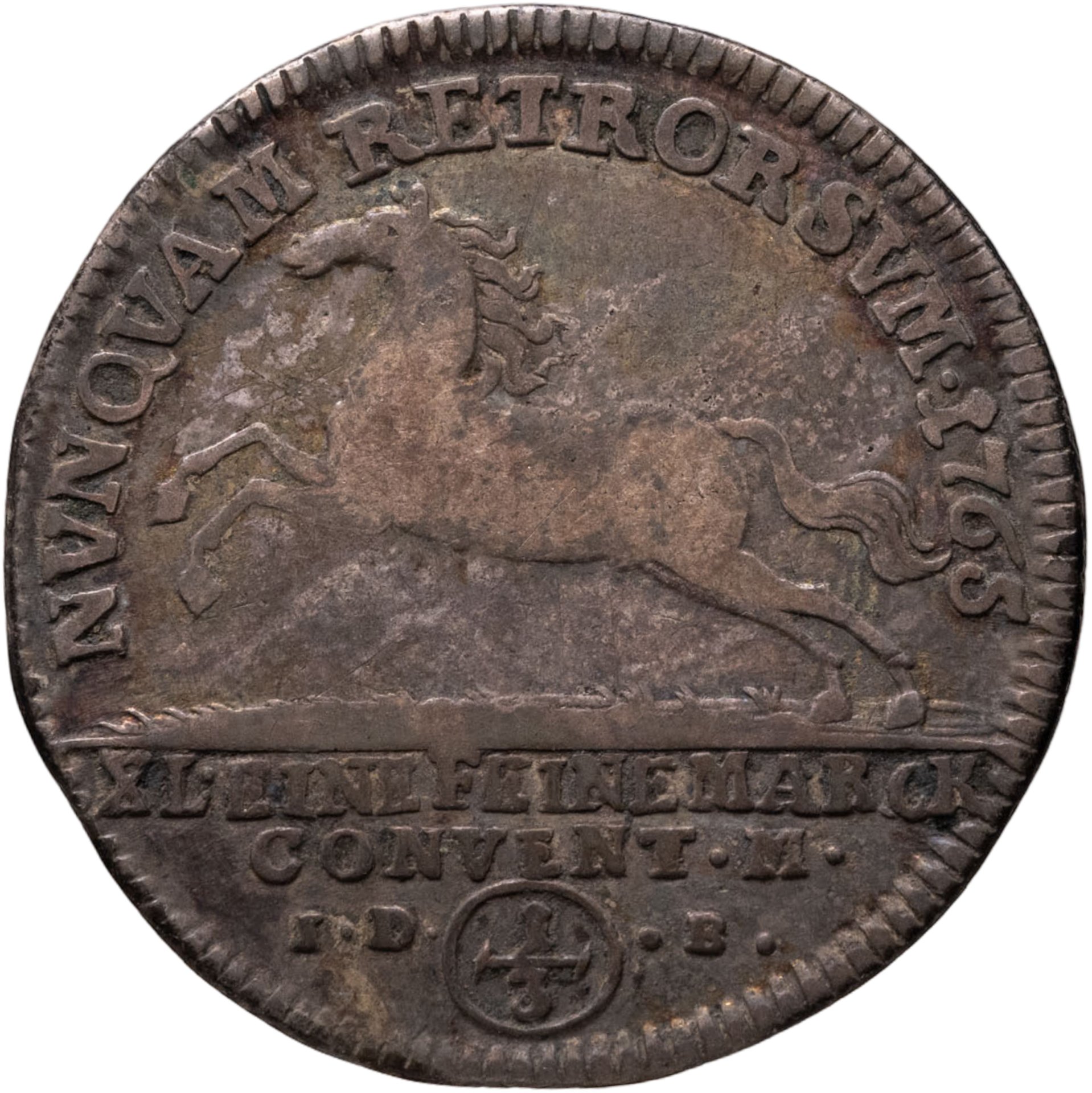 Брауншвейг-Вольфенбюттель 1/3 талера 1765 с портретом Карла I, Серебро 833, в сохранности VF