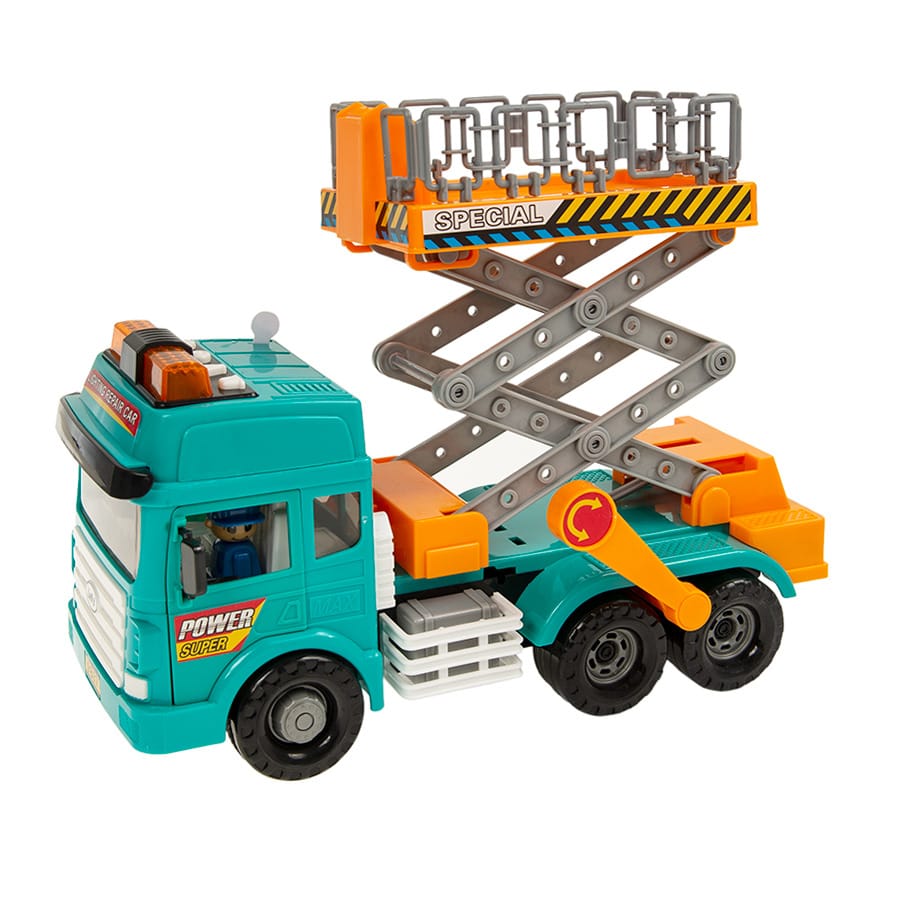 Игрушечная машинка Smiki Repair Vehicle, подъёмник, свет и звук, 32 x 15,5 x 17 см