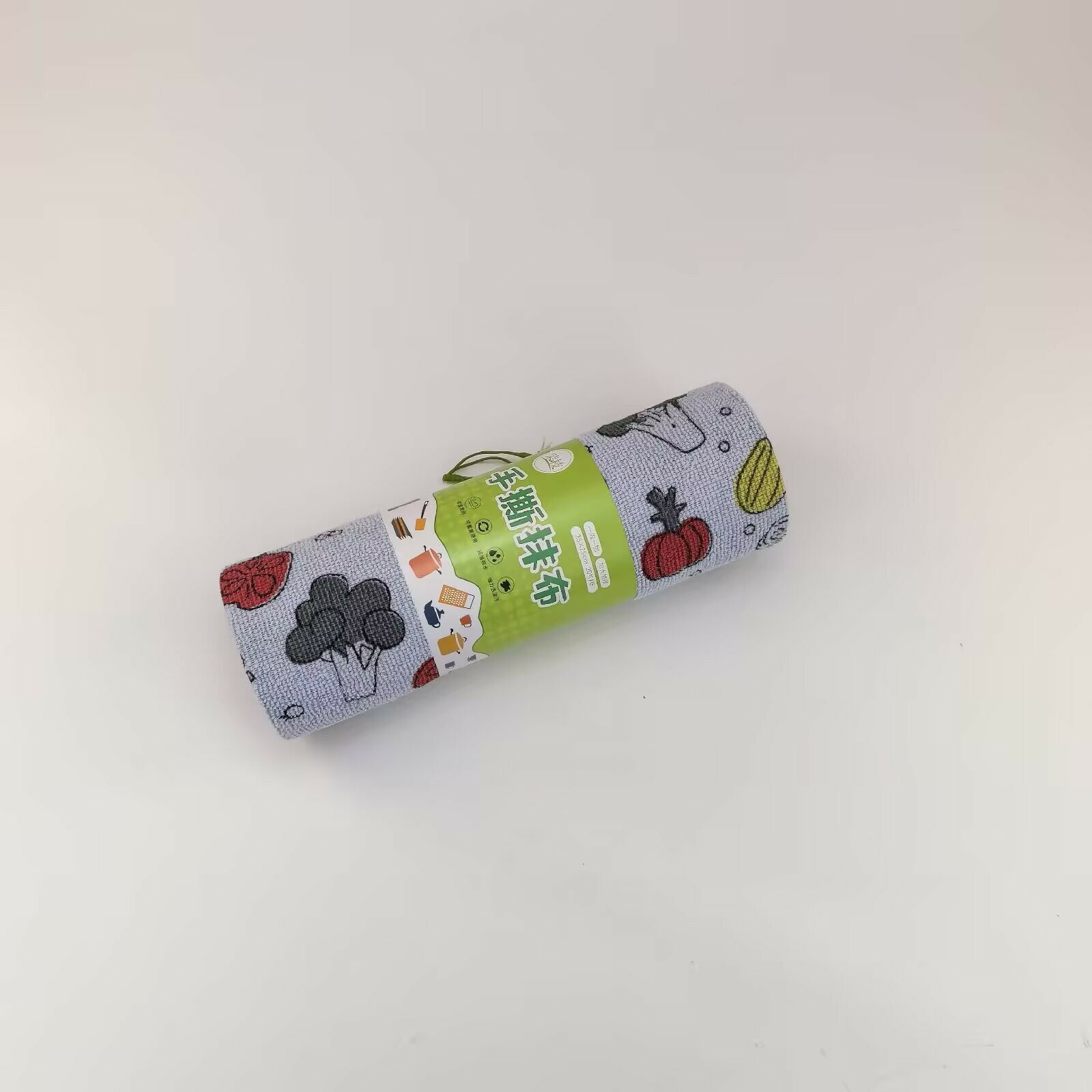 Полотенце для мытья посуды из микрофибры с принтом Тыква отрывное кухонное 25x25 см 1 рулон 20 листов Сине-серый