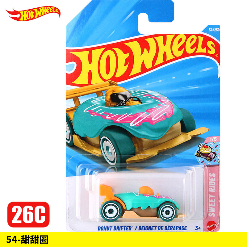 Модель автомобиля Hot Wheels 1:64 Donut из сплава, коллекционная игрушка-машина для детей, подарок, новая партия 26C