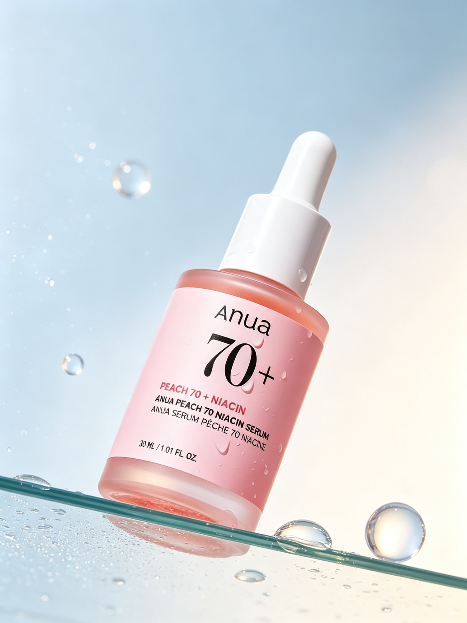 Anua Peach 70+ Niacin Оригинал, сыворотка для лица с ниацинамидом и экстрактом персика, осветляющий уход, 30 мл