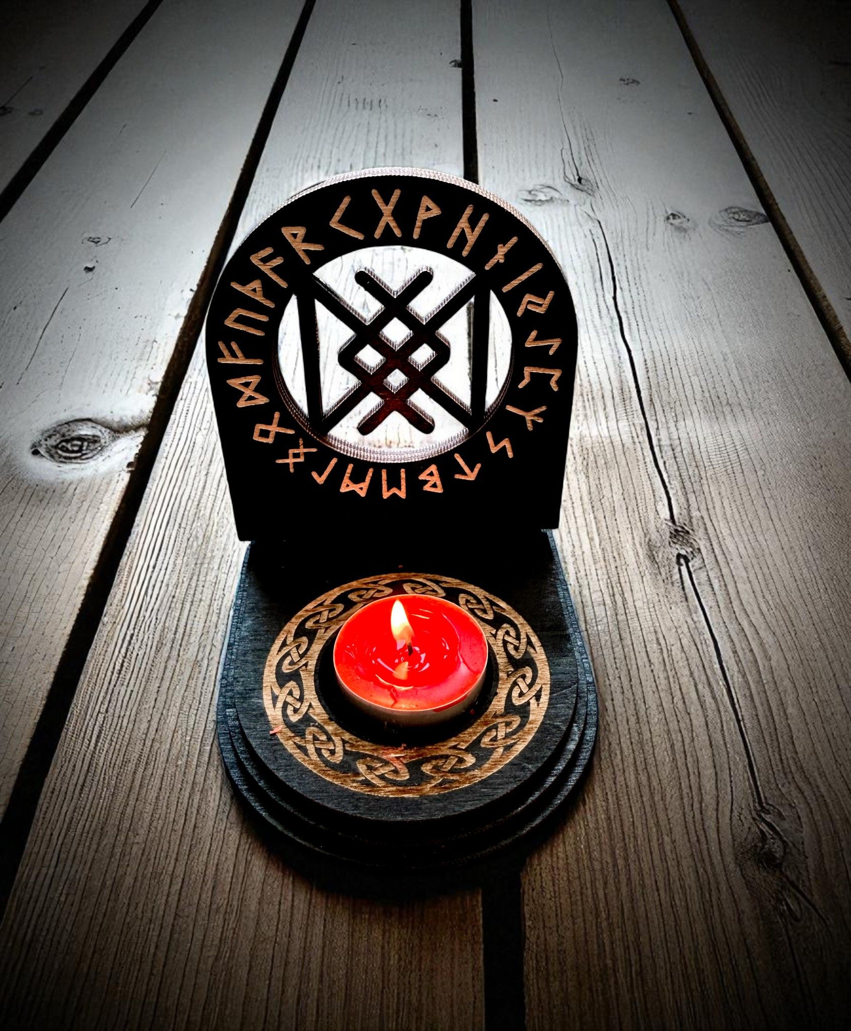 Мини алтарь со ставом "Здоровье и долголетие", алтарь для ритуалов с местом для свечи и благовоний, разборный
