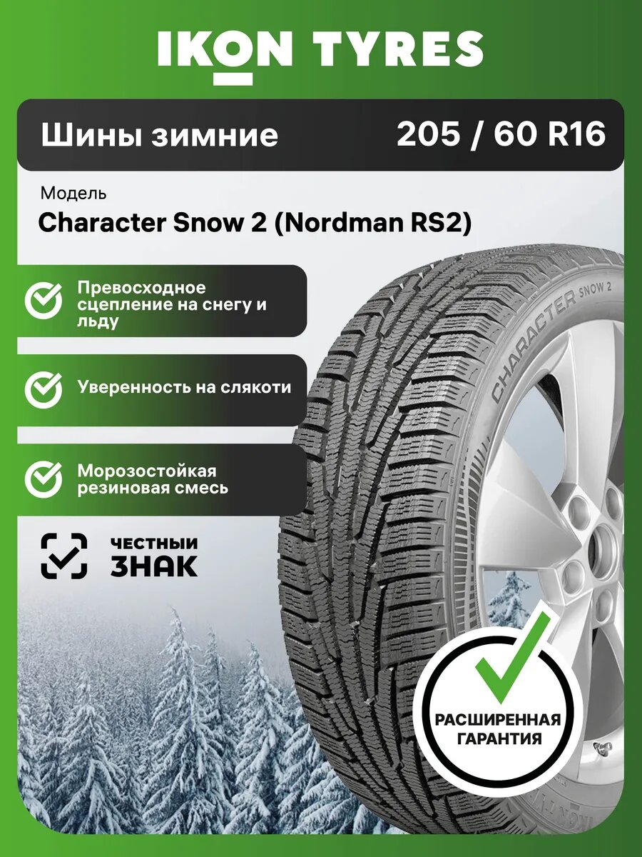 Шины зимние Ikon Tyres Character Snow 2 205/60 R16 96R нешипованные