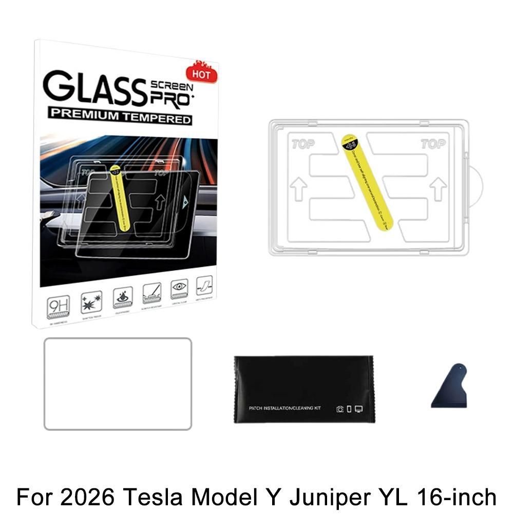 GLASS SCREEN PRO Защитное стекло 2.5D для Tesla Model Y Juniper YL, 9H, 2 шт