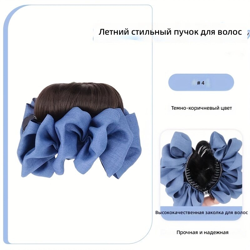 Заколка-краб для волос синий джинсовый стиль 4 дюйма