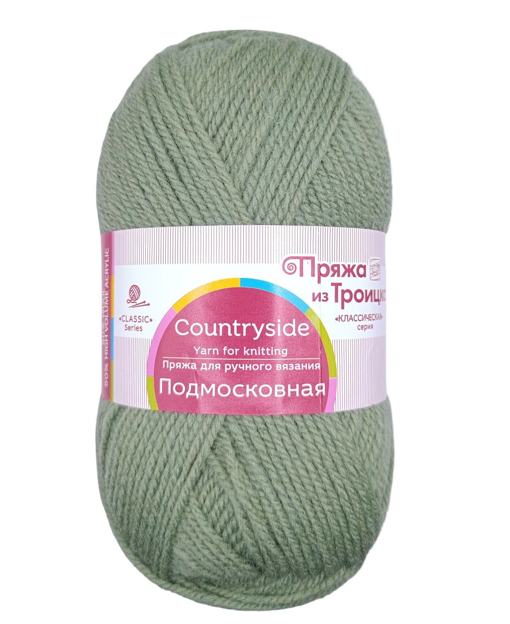 Пряжа для вязания ТКФ Подмосковная 1607 омут 100 гр/250 м 50% шерсть, 50% акрил