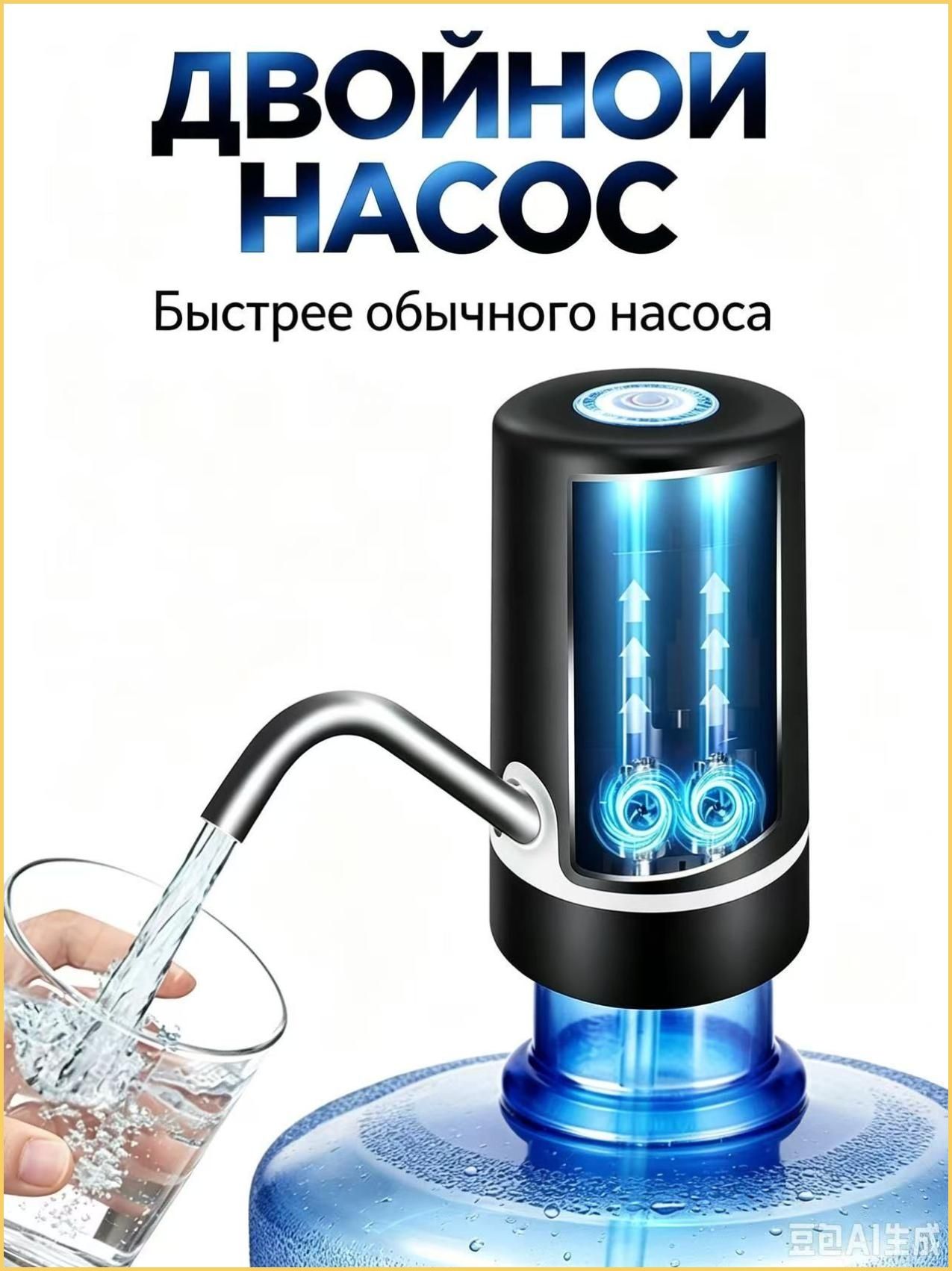 Бутылка 19.6 л 1 шт, Артикул: 5577725640, Цвет: Черный, Материал: ABS пластик