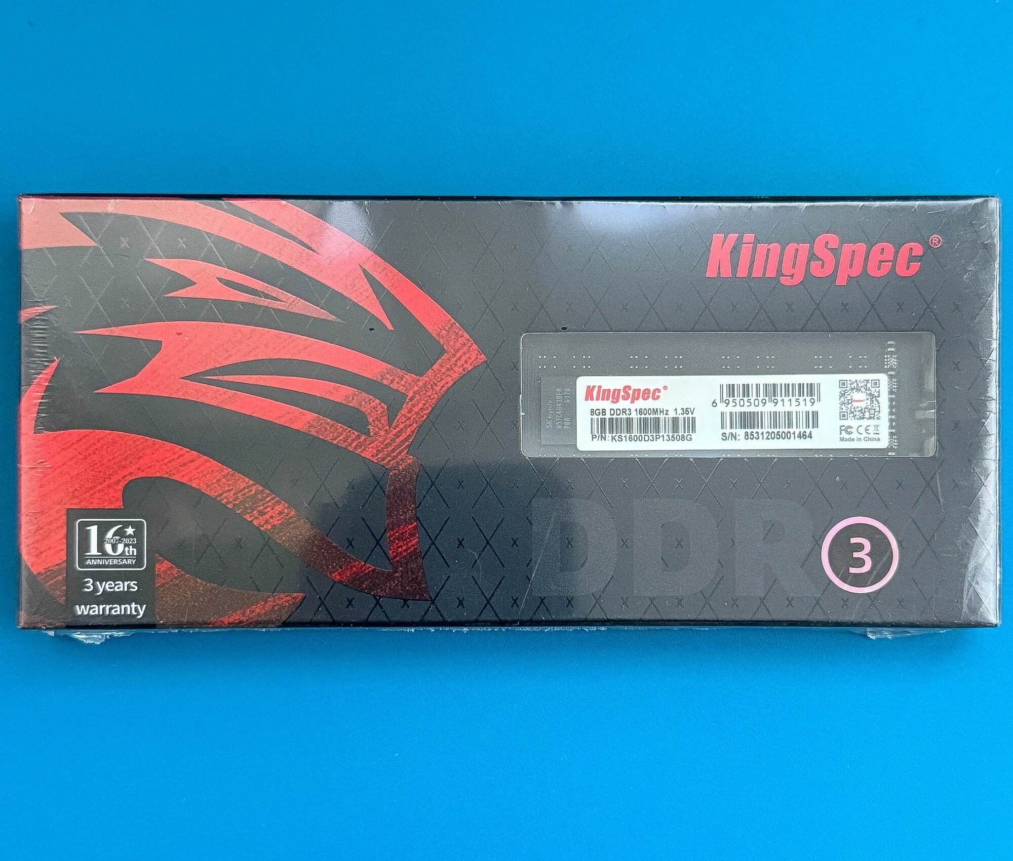 Оперативная память KingSpec 8 ГБ DDR3 1600 МГц UDIMM PC3-12800