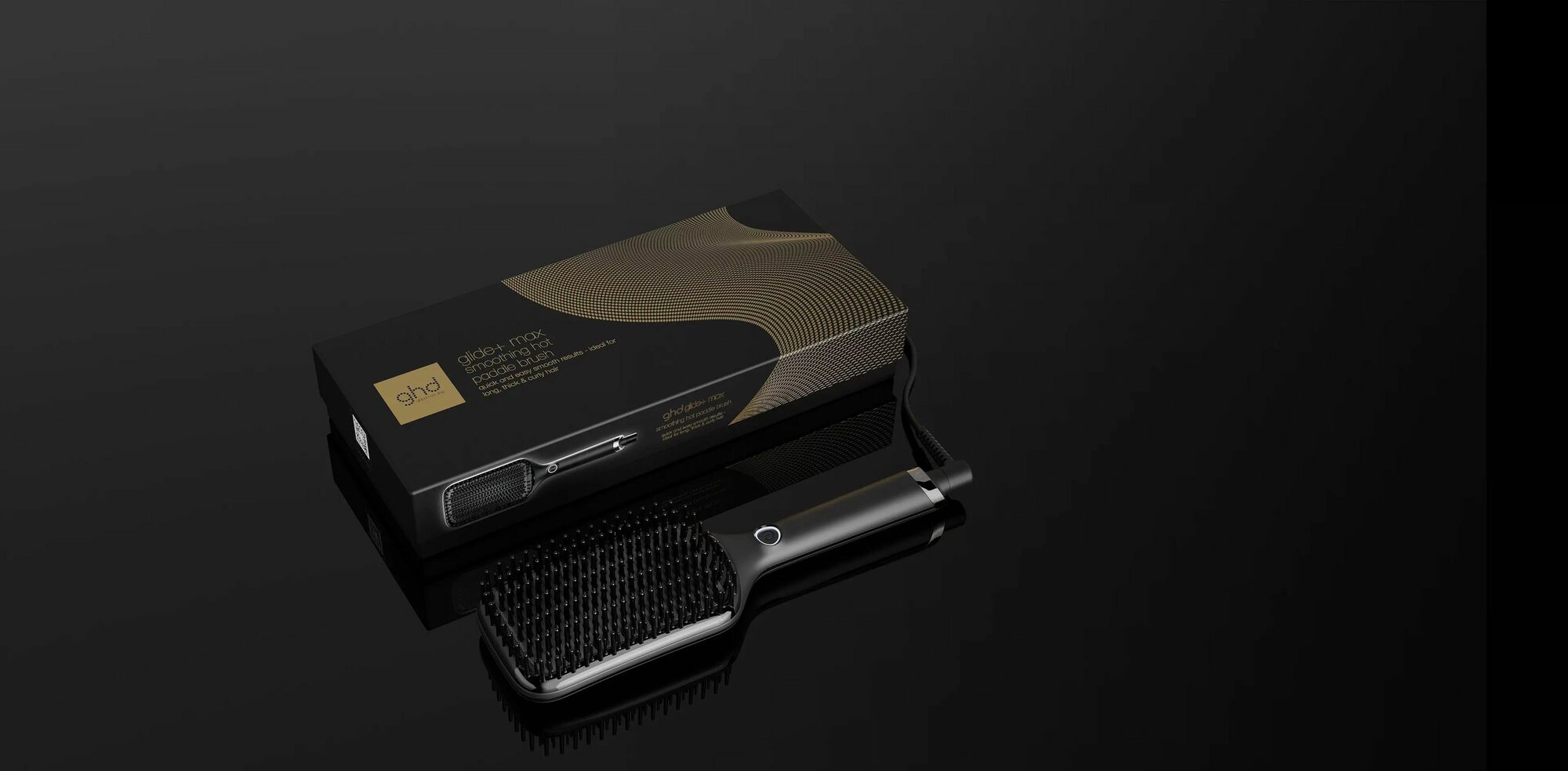 GHD Термощетка GLIDE+ MAX PADDLE HOT BRUSH FOR THICK AND LONG HAIR, черная