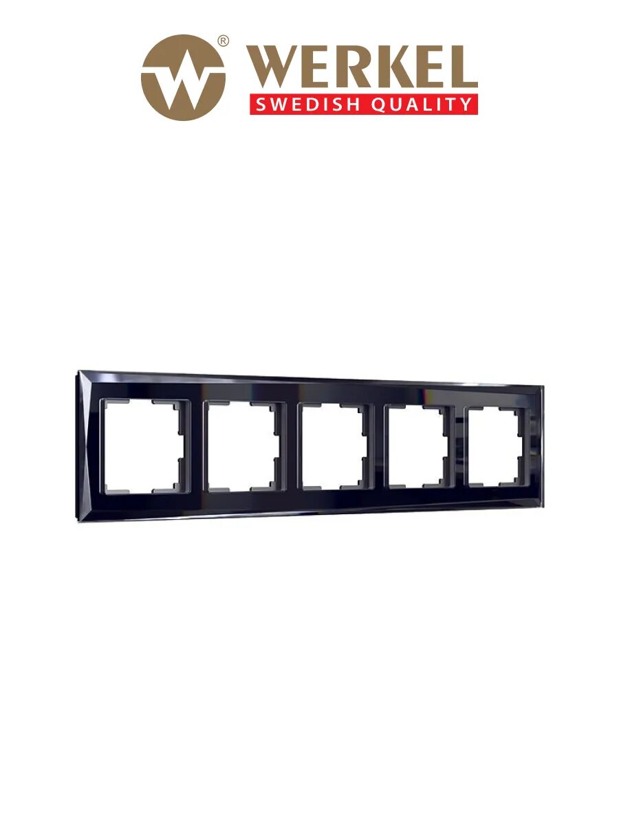 Рамка на 5 постов из стекла Werkel WL08-Frame-05, цвет черный