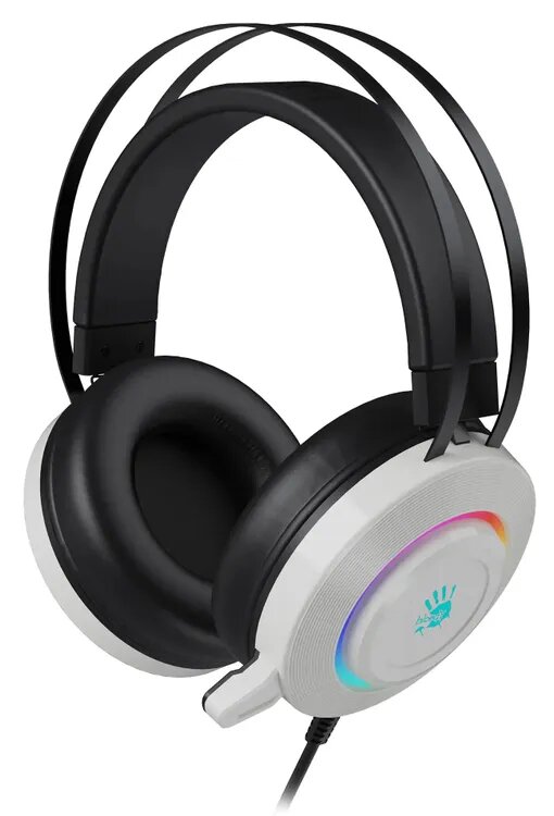 Гарнитура игровая A4TECH Bloody G521, для компьютера, мониторные, проводные, белый / черный