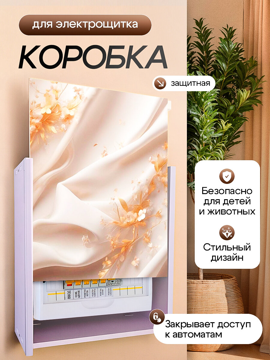 Полка короб ящик коробка для электрического щитка из ДПК на стену, 36/40/13 см, декоративный, влагостойкий. огнеупорный