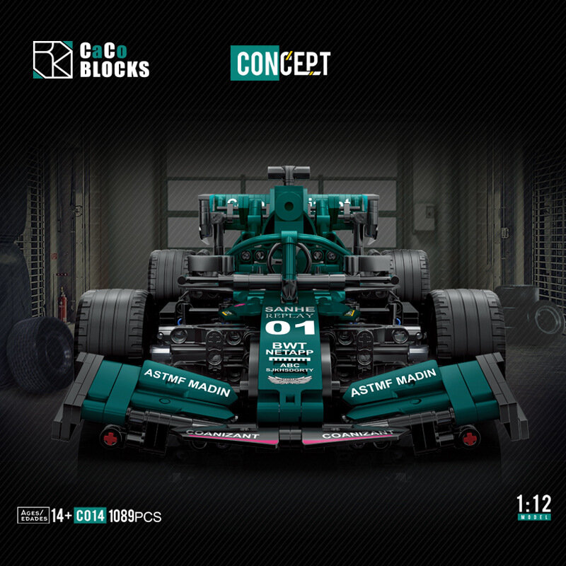 KAKO C014 1:12 Гоночный автомобиль Формулы-1 MOC Technic Набор для сборки спортивного автомобиля, игрушка-конструктор, подарок для мужчин