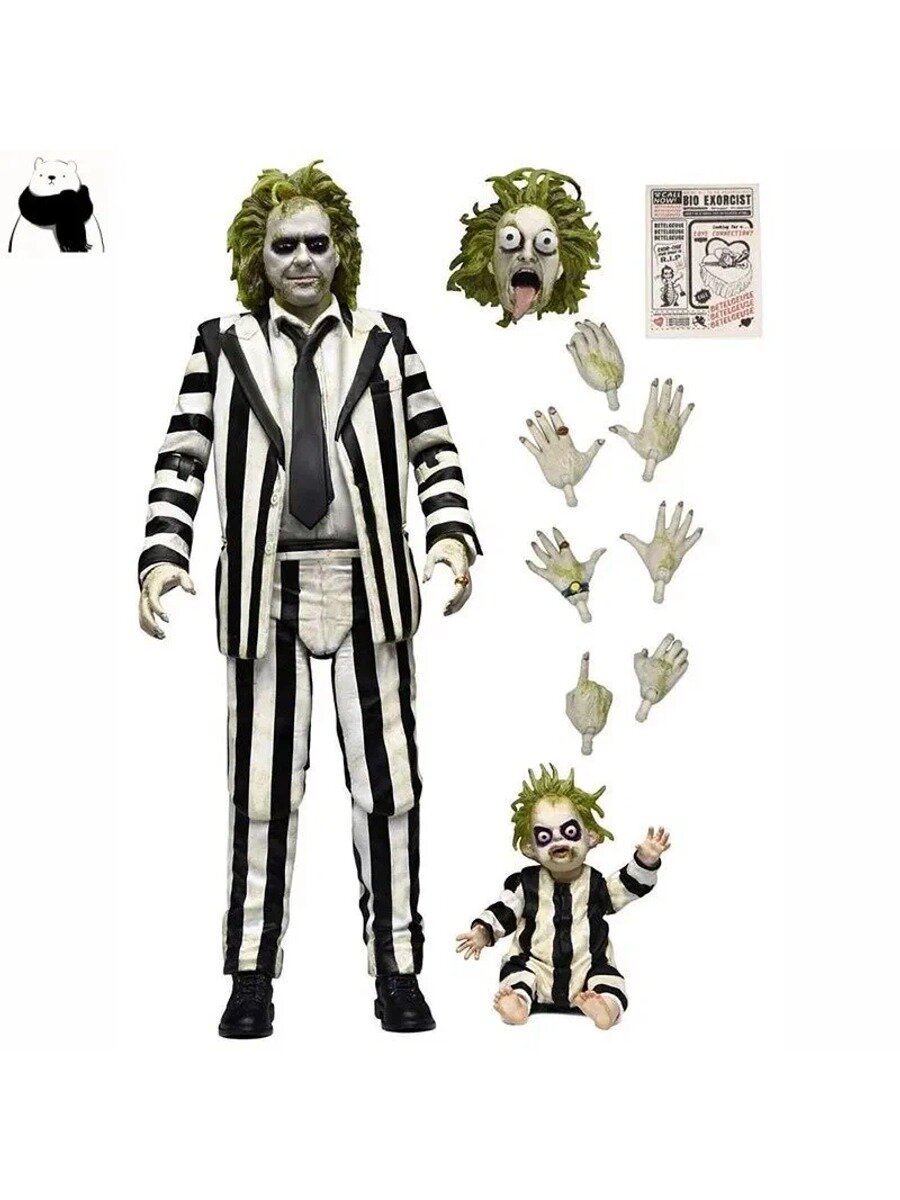 Коллекционная фигурка от NECA 57304. Битлджус. Ultimate Beetlejuice (Bio-exorcist) Ориг.