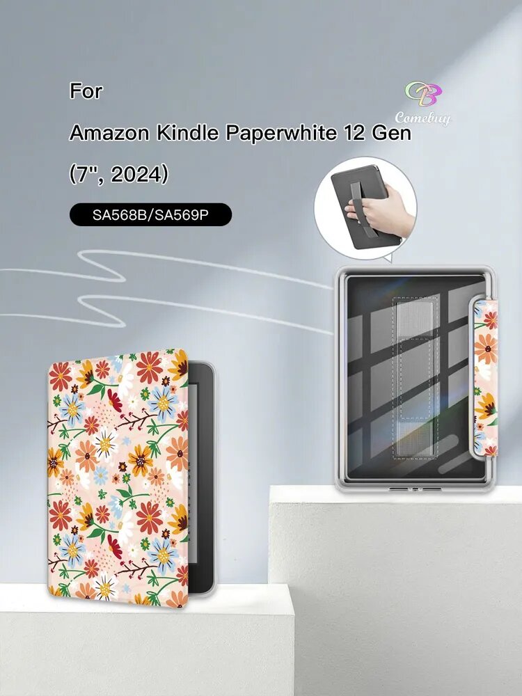 Чехол-книжка для Amazon Kindle Paperwhite12Gen(7",2024)/Kindle Colorsoft(7",2024/2025), SA568B/SA569P/SA59CP , Полиметилметакрилатный материал Можно держать в одной руке