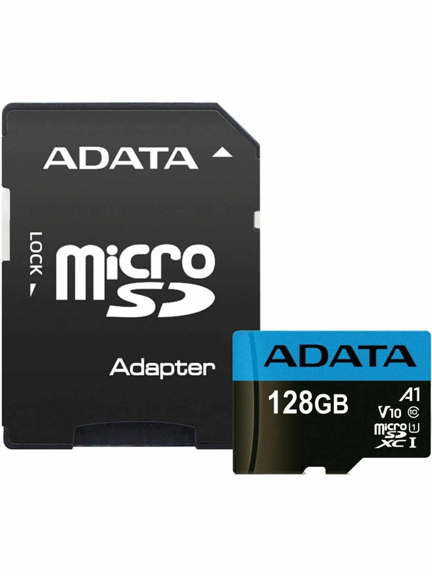 Флеш карта Micro SecureDigital 128Gb ADATA AUSDX128GUICL10A1-RA1 MicroSDXC Class 10 UHS-I, SD adapter
