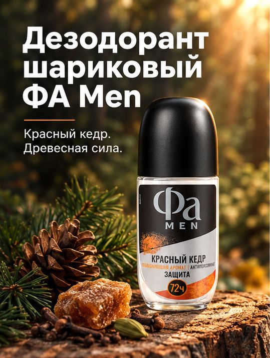Дезодорант шариковый ФА Men Красный кедр 50мл
