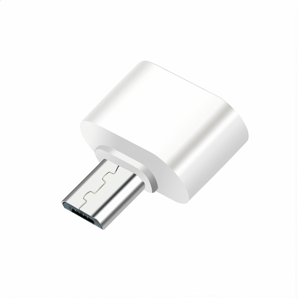 Адаптер OTG Micro USB на USB 2.0 для подключения флешек клавиатур мышей геймпадов к смартфонам с интерфейсом Micro USB компактный белый, Micro USB, белый (овальный)