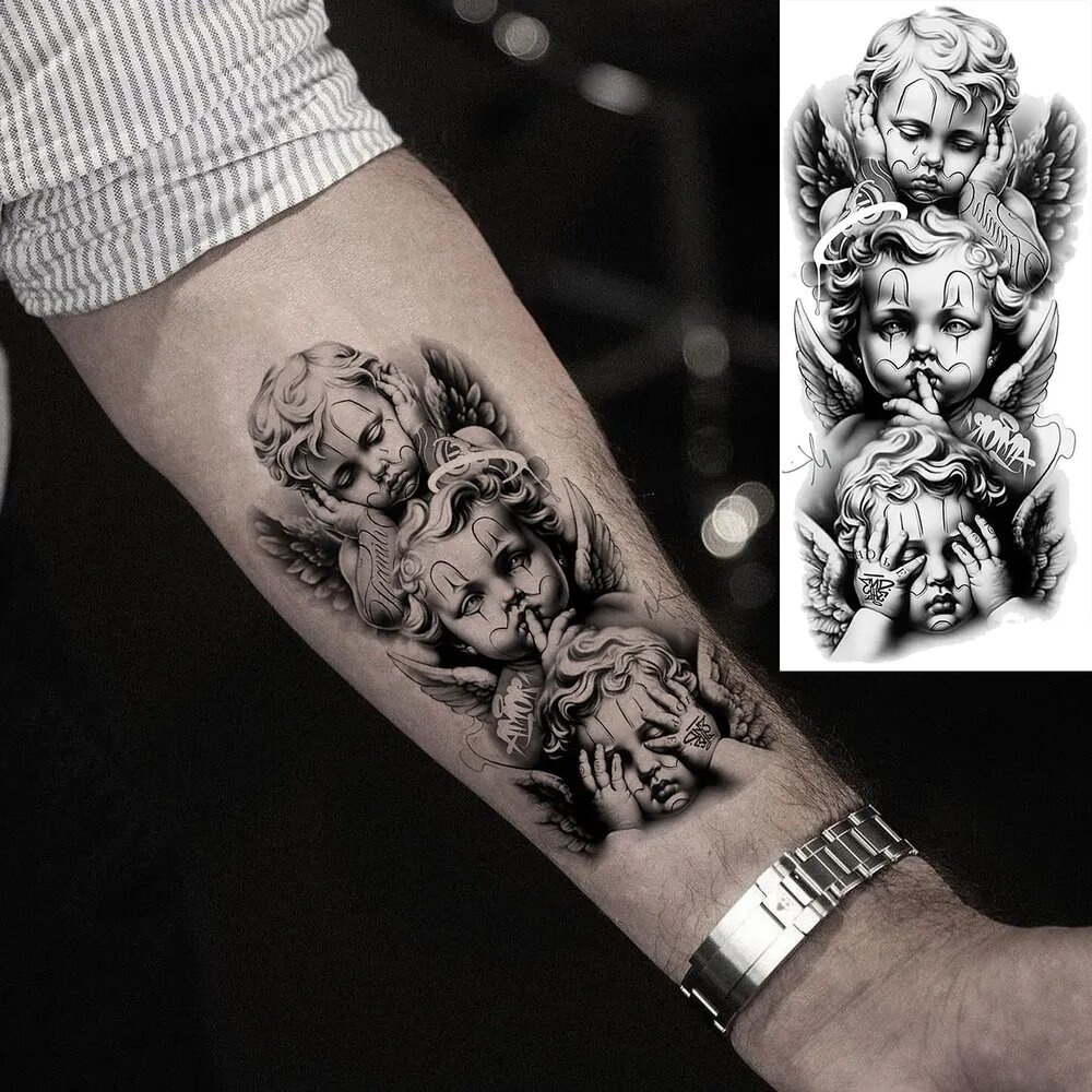 Tattoo'шки Временные тату без пленки (темнеют через 24 часа) 17*15см, долговременная