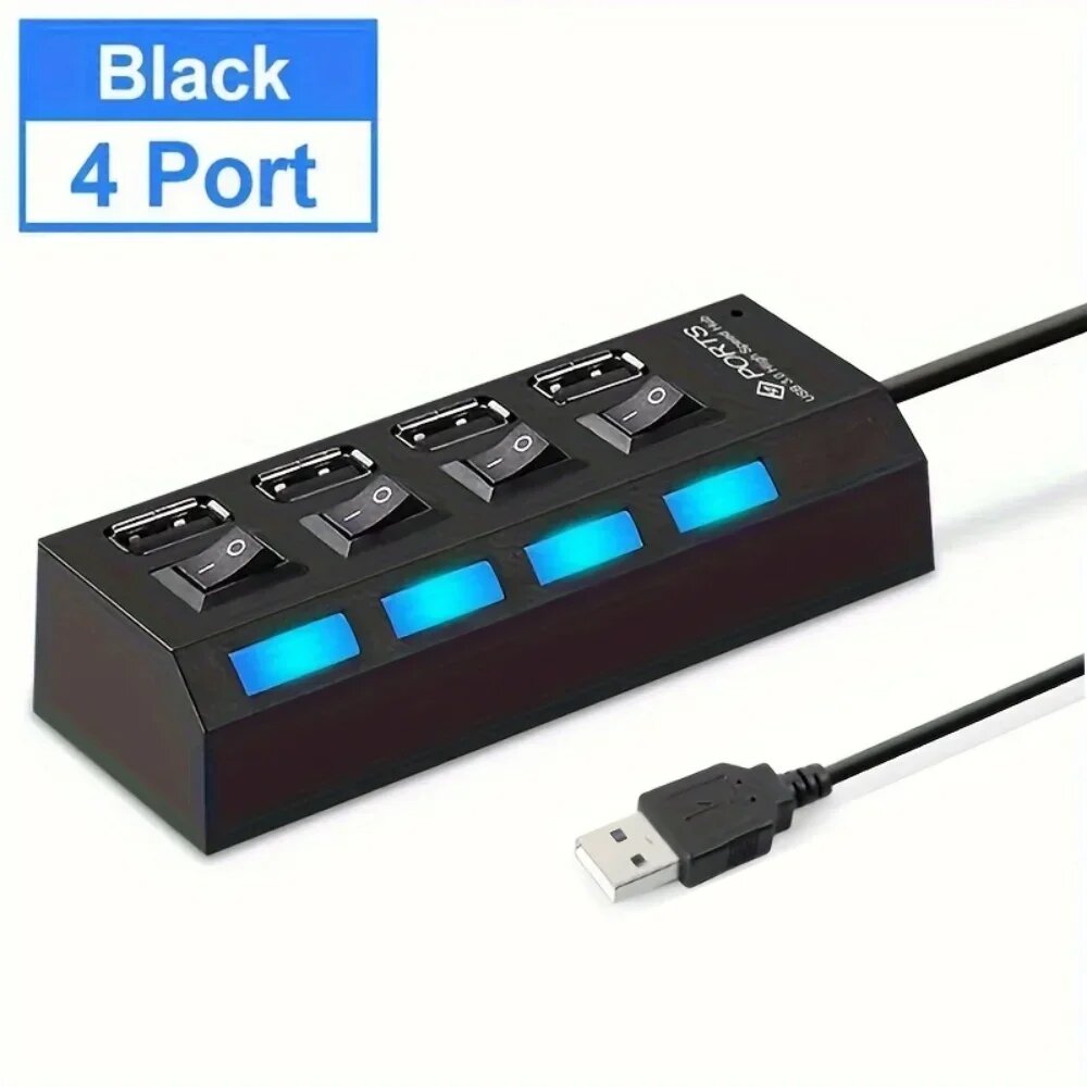 USB хаб 4 Port Black
