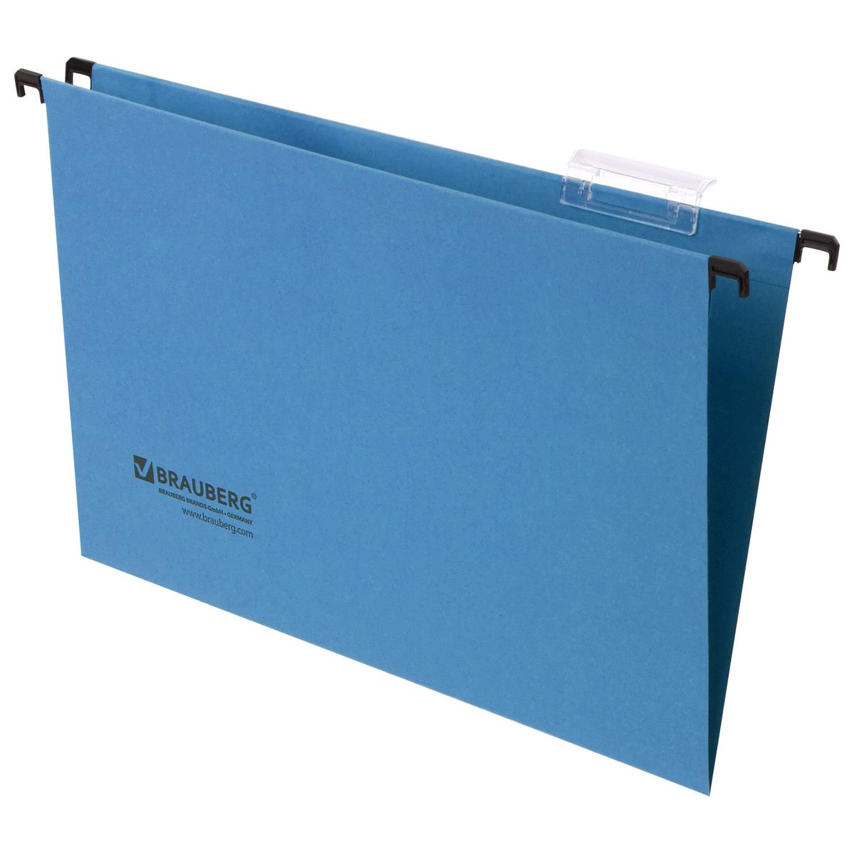 Подвесная папка Foolscap Brauberg (370x245мм, до 80 листов, картон) синяя, 10шт. (231793) 10 уп.