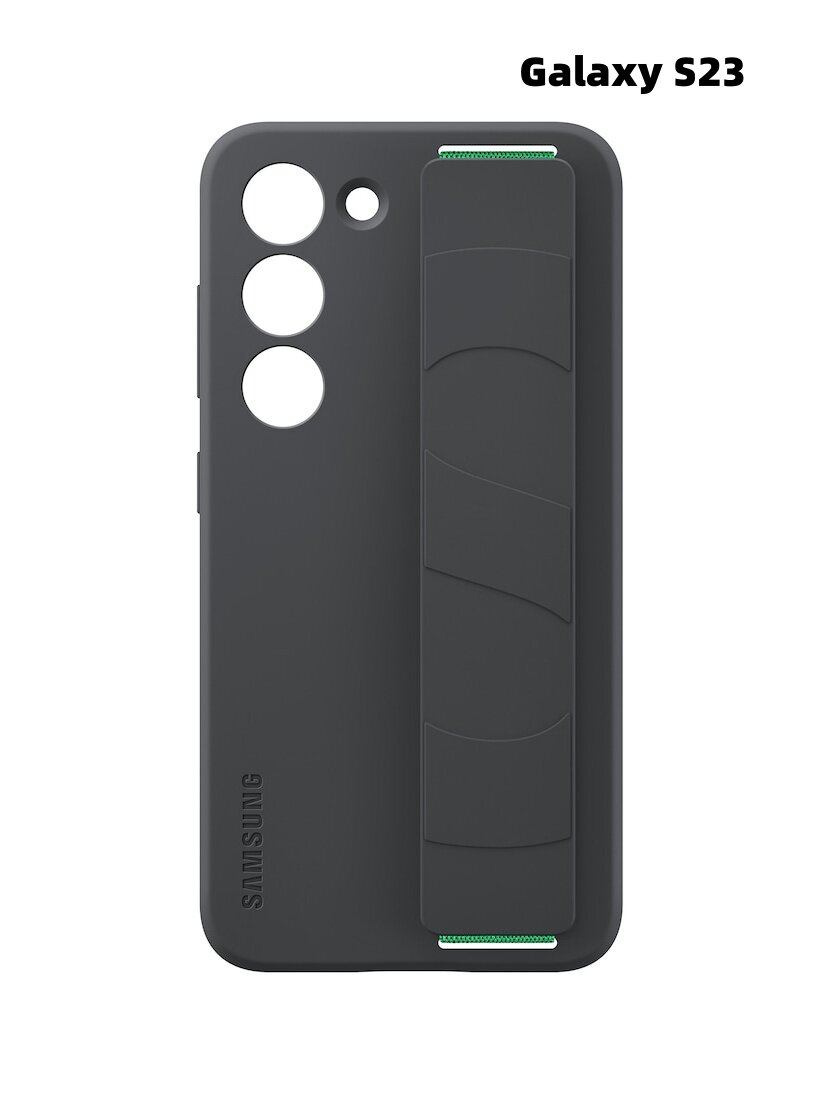Samsung Galaxy S23 — тонкий силиконовый защитный чехол‑браслет, чёрный, модель EF‑GS911TBEGCN.